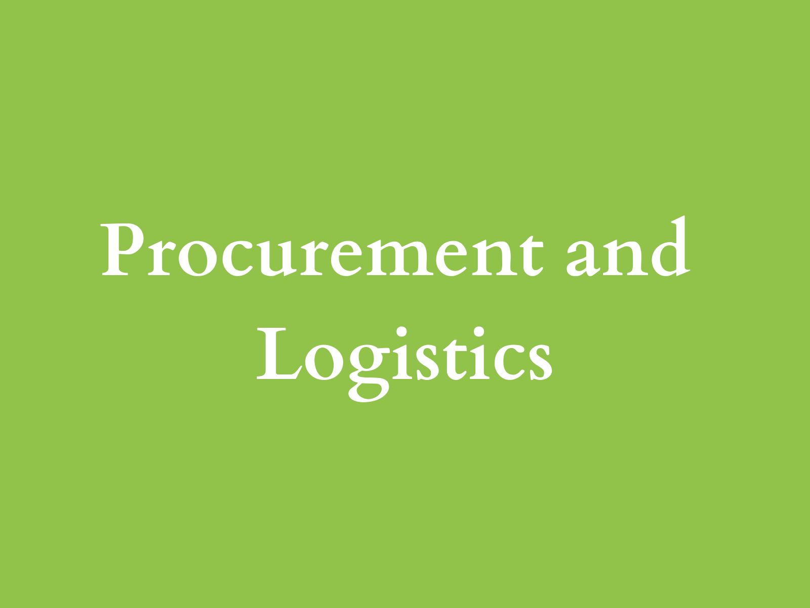 Procurement Logistics